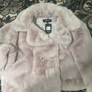 Nordstrom Plush Faux Fur Teddy Jacket in Blush